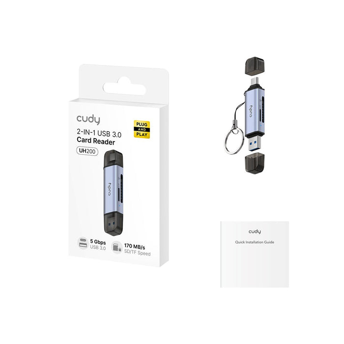 CUDY UH200 2-in-1 USB 3.0 card reader