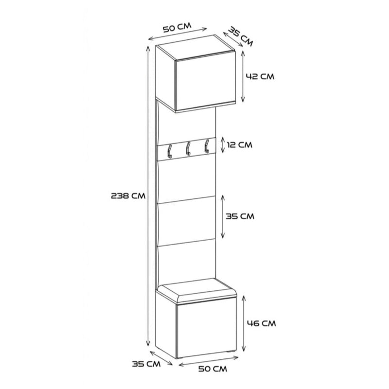 HAGA 1SZ White Coat Rack