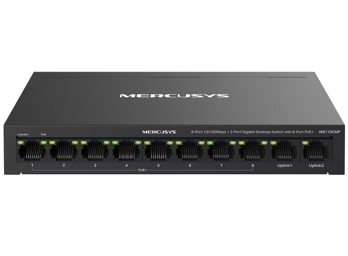 Commutateur réseau Mercusys MS110CMP avec prise en charge PoE, noir