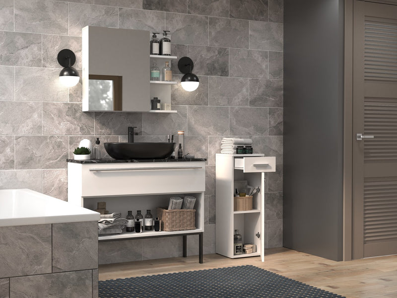 Topeshop NEL V DS BIEL meuble de rangement salle de bain Blanc