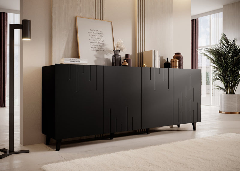 Kommode BARI 200x42x82 schwarz matt