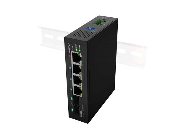 LANBERG ILGE-4P-2S-90 LIGHT INDUSTRIAL POE SWITCH 1XBT 3XAT 2XSFP DIN GIGABIT ETHERNET