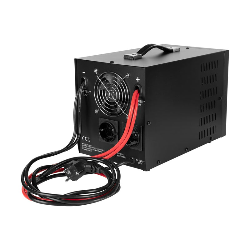 Rebel POWER-1500-LFP4 emergency power supply – a pure sine wave inverter with a 12V charging function, 230V, 1500VA/1050W