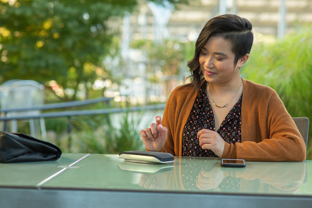 Poly Sync 20+M - Smart speakerphone - Bluetooth - wired, wireless - USB-A via Bluetooth adapter - silver - Certified for Microsoft Teams