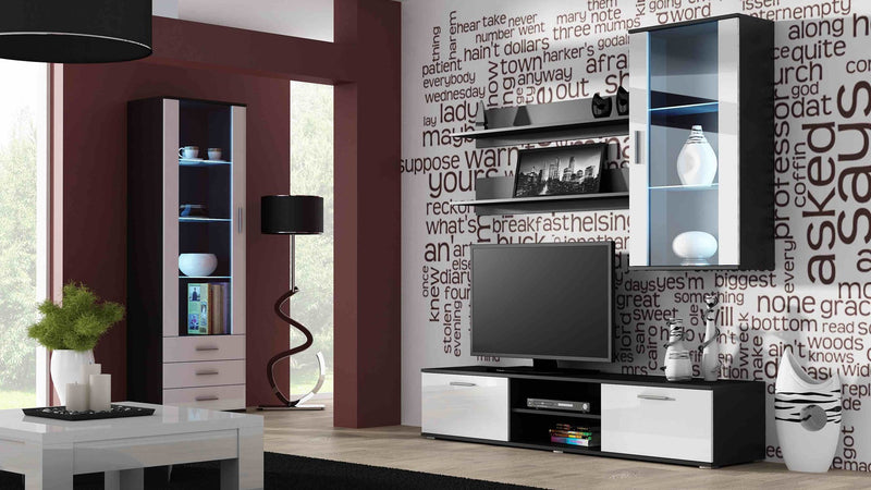 Cama hanging display cabinet SOHO black/white gloss