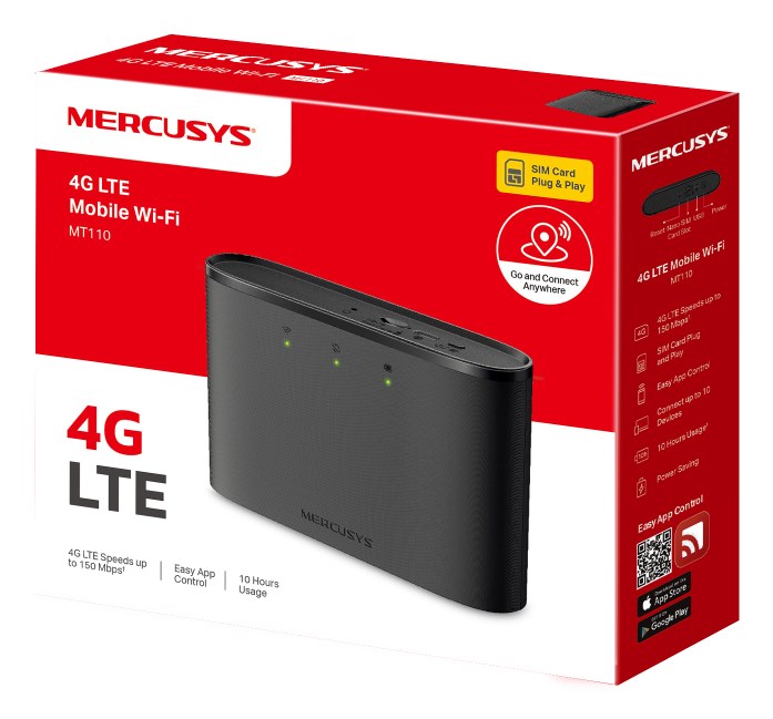Mercusys MT110 V1 - Mobile hotspot - 4G LTE - 150 Mbps - 802.11b/g/n