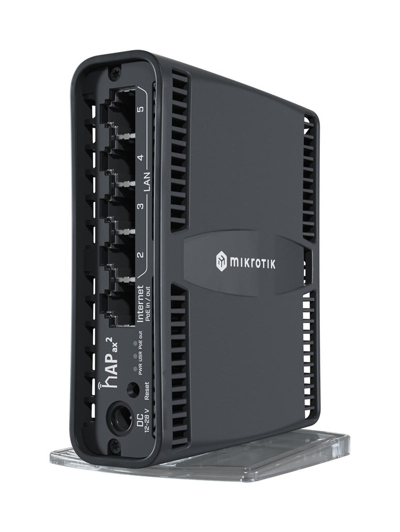 Routeur sans fil Mikrotik hAP ax2 Gigabit Ethernet Double bande (2,4 GHz / 5 GHz) Noir