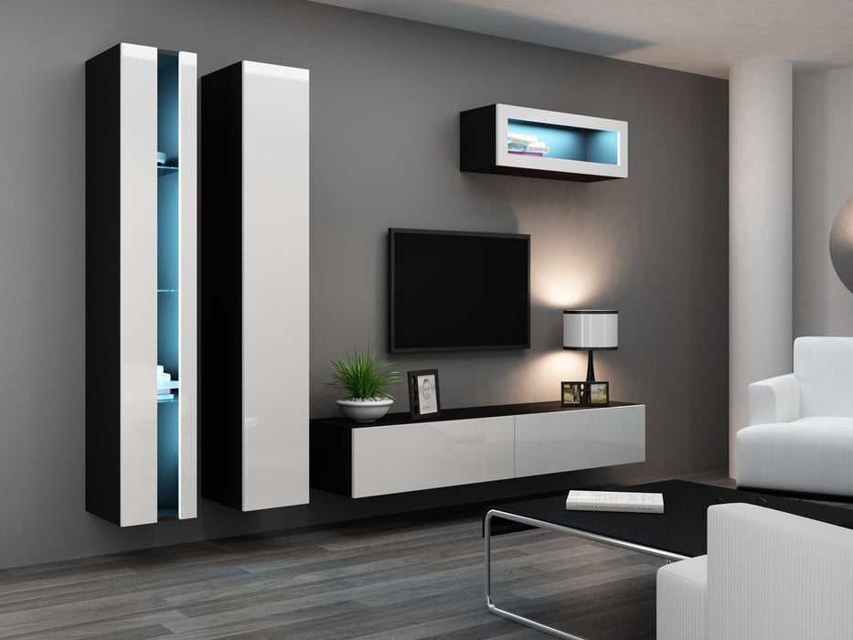 Cama Living room cabinet set VIGO NEW 2 black/white gloss