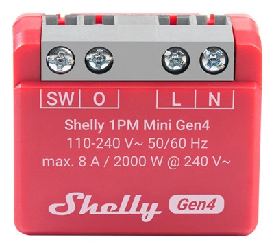 SHELLY 1PM Mini Gen4 Smart switch Red