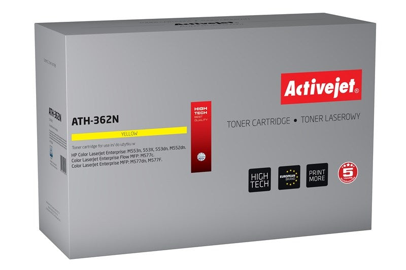 Activejet ATH-362N Toner (Ersatz für HP 508A HP508A CF362A; Supreme; 5000 Seiten; Gelb)