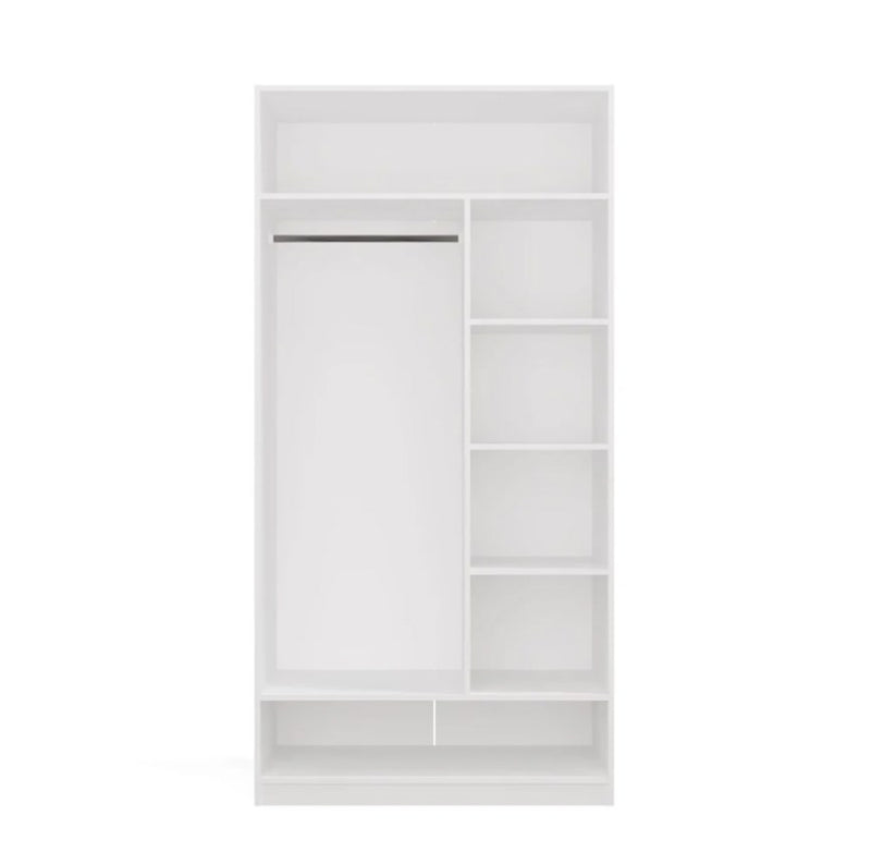 OPENO 1W6P WHITE Wardrobe – Modular Wardrobe with Hanging Rail and Shelves for the Bedroom