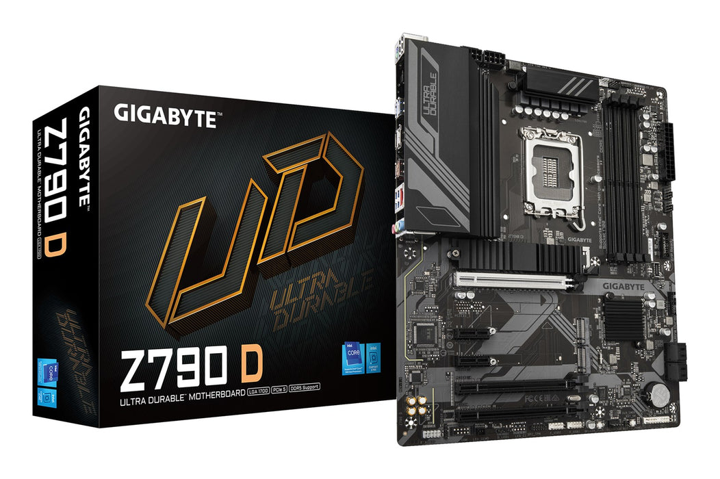GIGABYTE Z790 D Motherboard - Supports Intel Core 14th Gen CPUs, 12+1+1 Phases Digital VRM, up to 7600MHz DDR5 (OC), 3xPCIe 4.0 M.2, 2.5GbE LAN, USB 3
