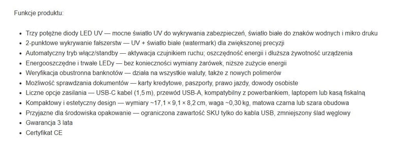 Safescan 75 LED UV banknote tester