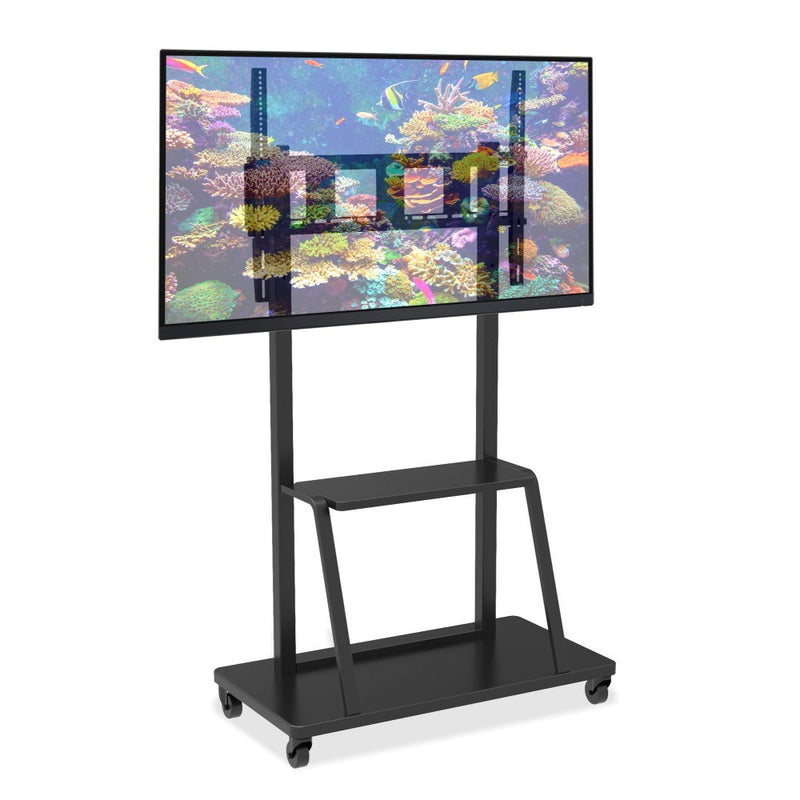Techly ICA-TR30 Mobile TV Stand 55-100" up to 150kg adjustable 2 shelves