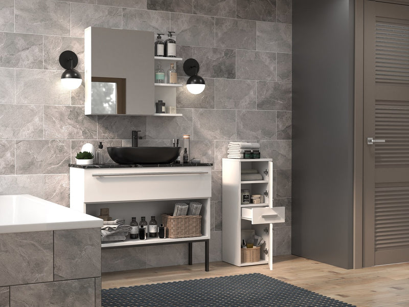 Meuble de rangement pour salle de bain Topeshop NEL V DDS BIEL Blanc