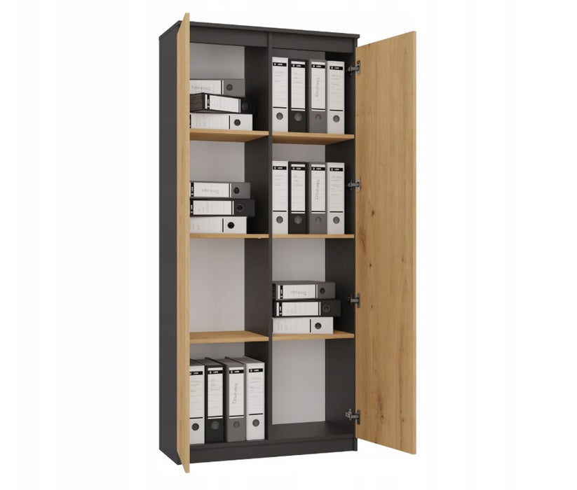 RS-80 HEMN OFFICE SHELVING UNIT, ANTHRACITE/ARTISAN OAK