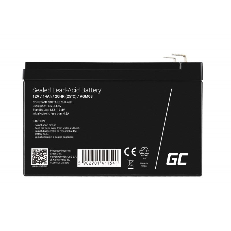 "Green Cell Ersatzbatterie AGM08 12V/14Ah"