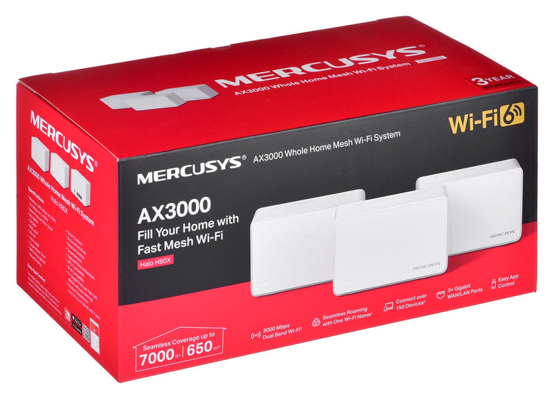 Mesh system Mercusys Halo H80X(3-pack)