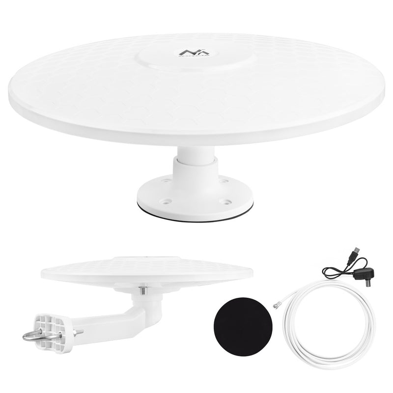 Antenne omnidirectionnelle Maclean DVB-T/T2 HEVC, active, camping-car, montage central du câble, MCTV-104
