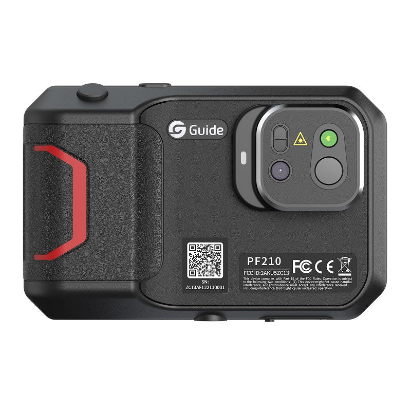 Caméra thermique Guide Sensmart PF210 à capteur microbolomètre non refroidi à oxyde de vanadium, noir, 256 x 192 pixels, écran LCD intégré