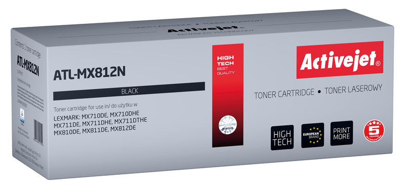 Activejet ATL-MX812N Toner (ersetzt Lexmark 62D2000; Supreme; 6000 Seiten; schwarz)