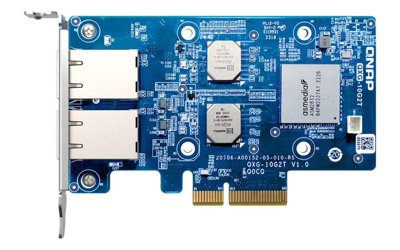 Dual-port BASET 10GbE network expansion card low-profile form factor PCIe Gen3 x4 Aquantia AQC107