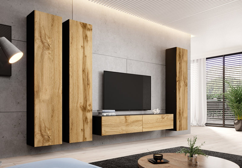 Vollschrank VIGO '180' 180/40/30 schwarz/Wotan Eiche
