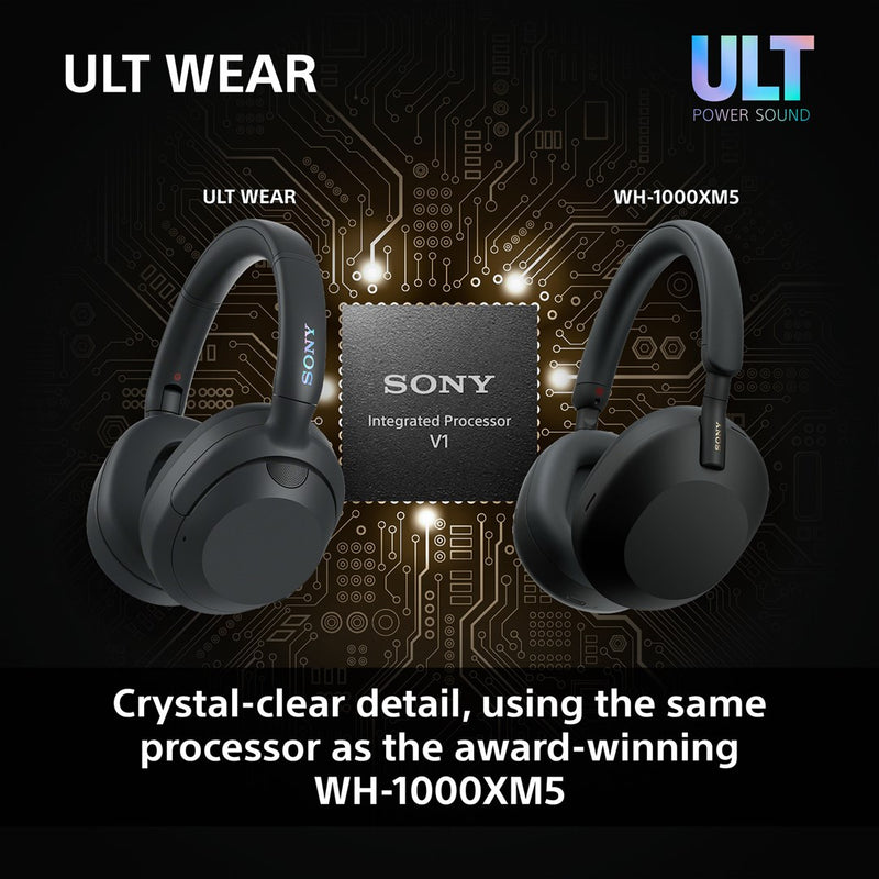 Sony ULT WEAR - Wireless Bluetooth Headphones with ULT POWER SOUND, Ultimate Deep Bass, Noise Cancelling, Clear Call Quality, Up to 30hr Battery Life,