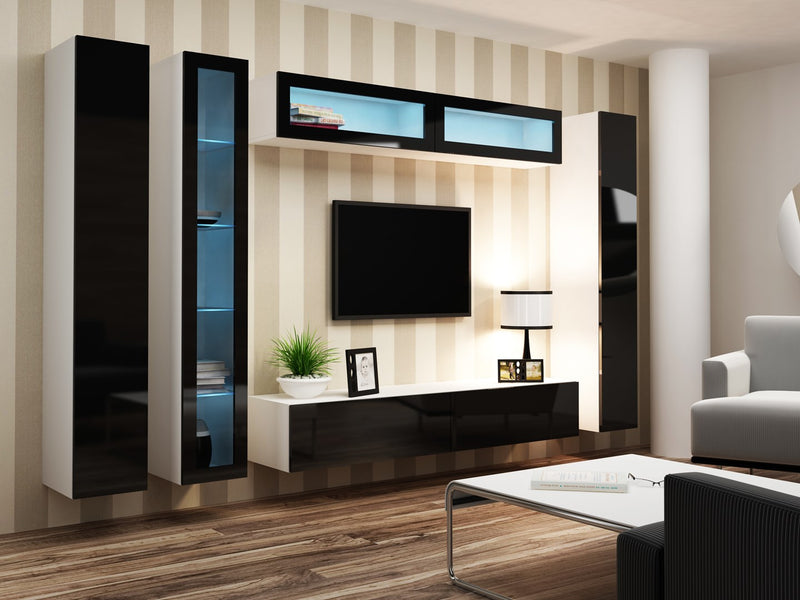Cama Cabinet VIGO "90" glass 90/35/32 white/black gloss