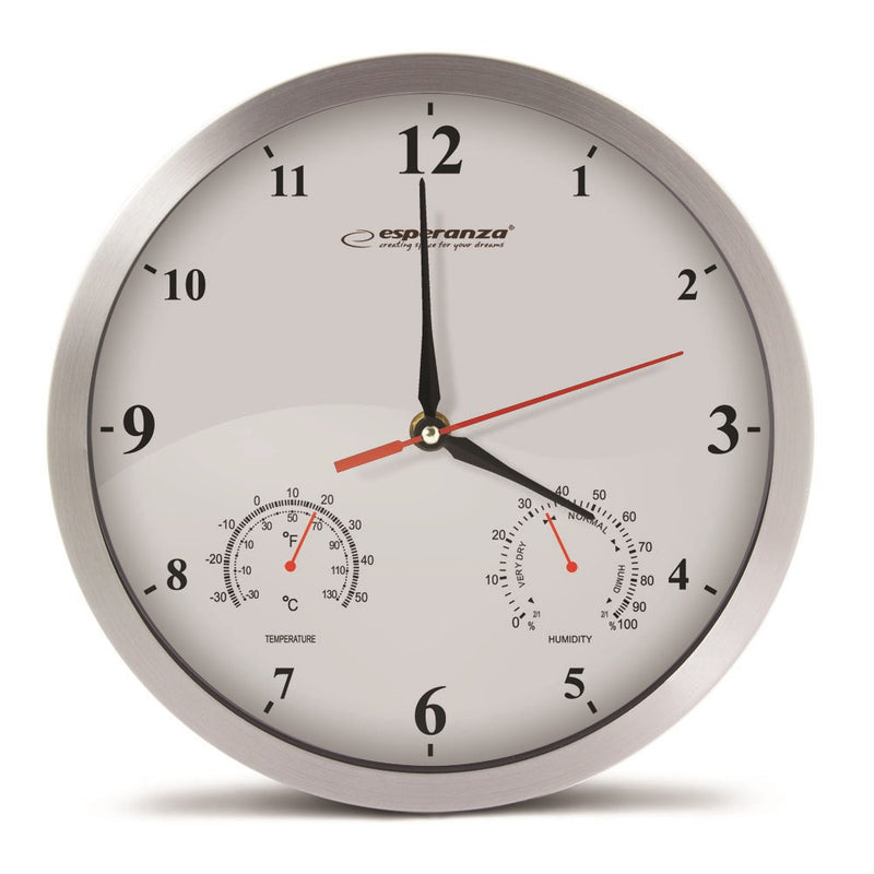 Esperanza EHC008W Mechanical Wall Clock, Round, White