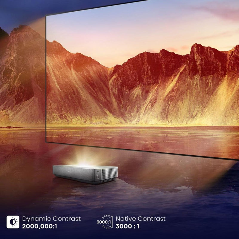 Hisense 120L5HA projection TV Ultra short throw projector 2700 ANSI lumens DLP UHD 4K (3840x2160) Silver, White