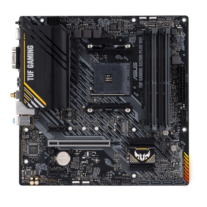 ASUS TUF GAMING A520M-PLUS WIFI - Motherboard - micro ATX - Socket AM4 - AMD A520 Chipset - USB 3.2 Gen 1 - Gigabit LAN, Wi-Fi, Bluetooth - onboard gr
