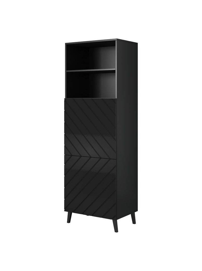 Armoire ABETO 60x40x176,5 cm noir brillant/noir