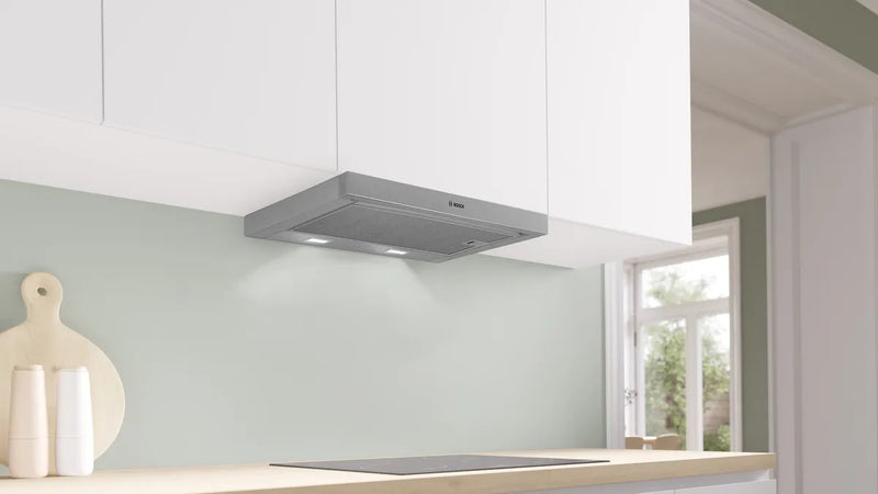 Bosch Serie 2 DFM064W55 Dunstabzugshaube Teilintegriert (ausziehbar) Metallic, Silber 394 m3/h