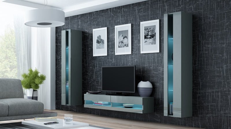 Cama TV stand VIGO NEW 30/140/40 grey/grey gloss
