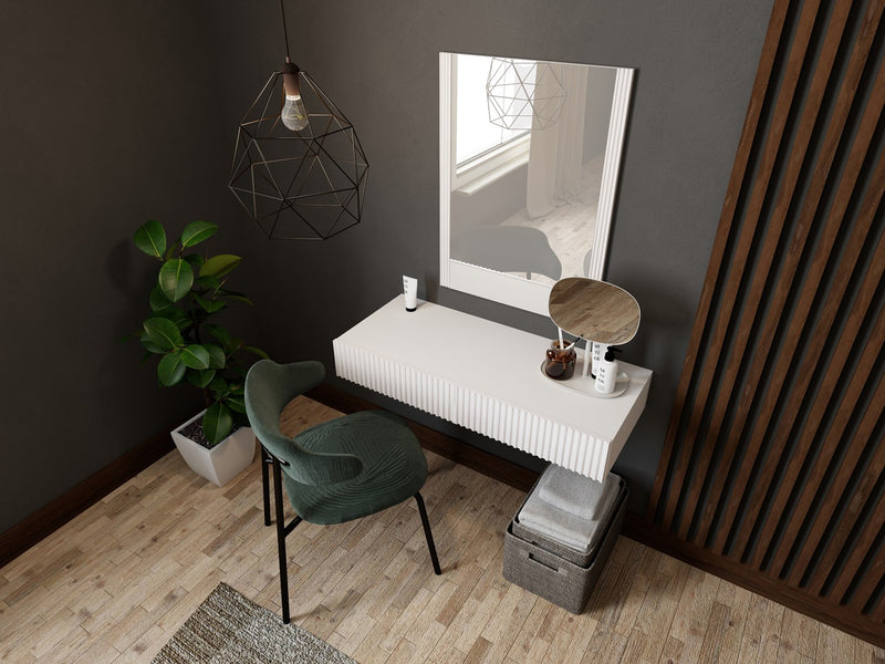 Dressing table with mirror PAFOS 80x41.6x100 white matte