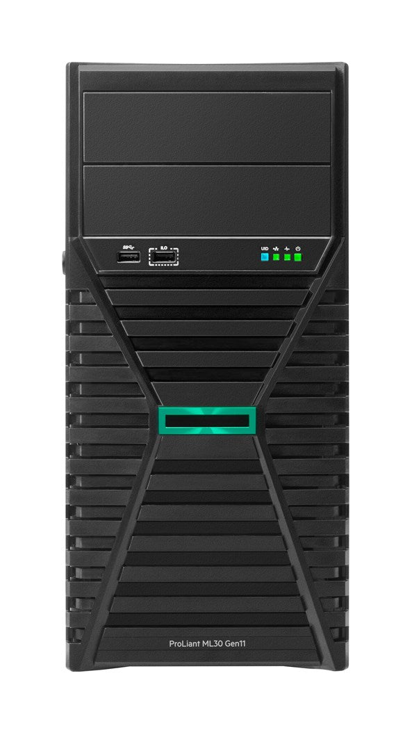 HPE ProLiant ML30 Gen11 Intel Xeon E-2414 Quad-Core (2.60GHz 12MB) 32GB (1 x 32GB) 2 x 1TB 4 x Non-Hot Plug 3.5in LFF Intel VROC RAID 350W