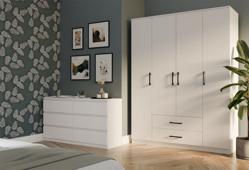 Topeshop ROMANA 160 BIEL KPLB bedroom wardrobe/closet 11 shelves 4 door(s) White