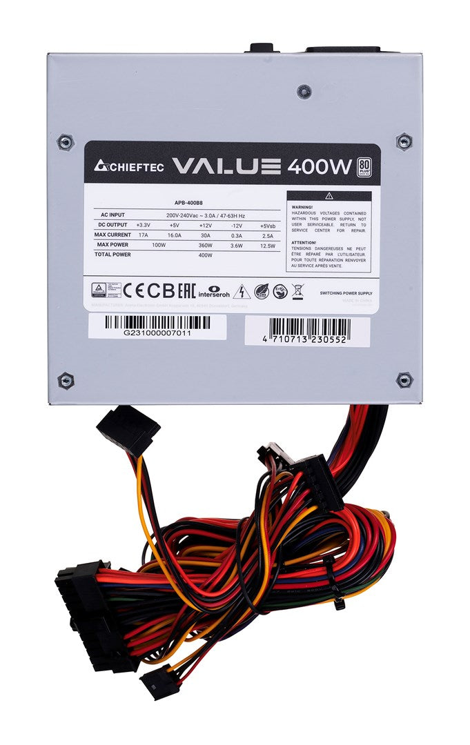 Chieftec Value APB-400B8 power supply unit 400 W 20+4 pin ATX PS/2 Silver