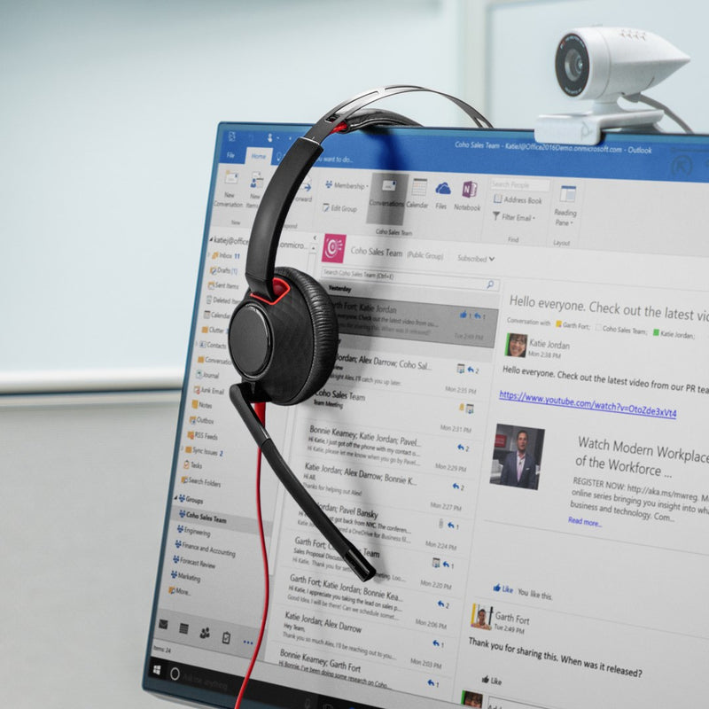 HP Poly Blackwire 5220 Stereo USB-C Headset +3.5mm Plug +USB-C/A Adapter