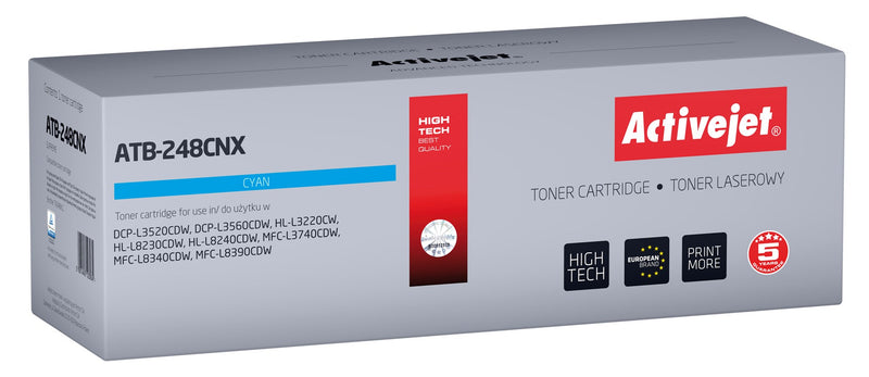 Activejet ATB-248CNX Toner für Brother Drucker; Ersatz für Brother TN248XLC; Supreme; 2300 Seiten; Blau)