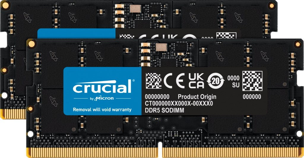Crucial - DDR5 - kit - 32 GB: 2 x 16 GB - SO-DIMM 262-pin - 4800 MT/s / PC5-38400 - CL40 - 1.1 V - unbuffered - non-ECC