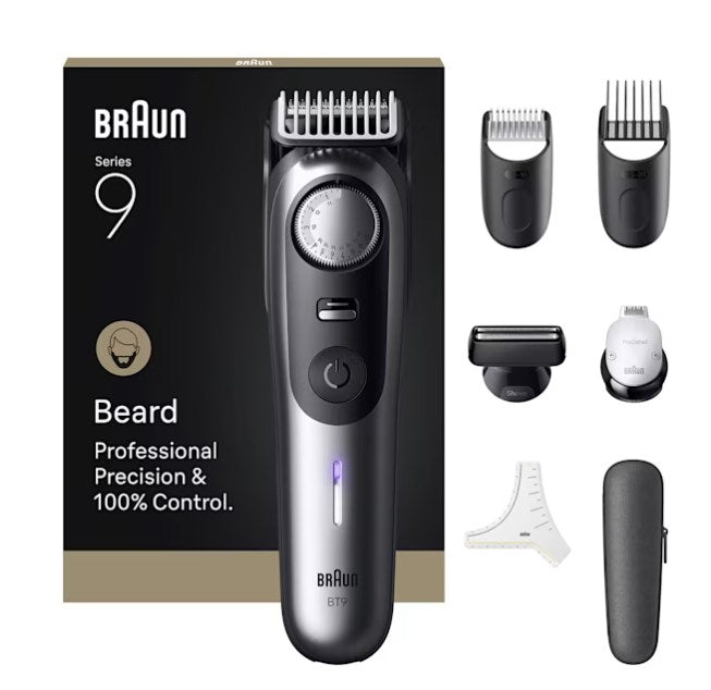 Braun BeardTrimmer 9 BT9520 beard trimmer Battery 52 2 cm Wet & Dry Black, Grey