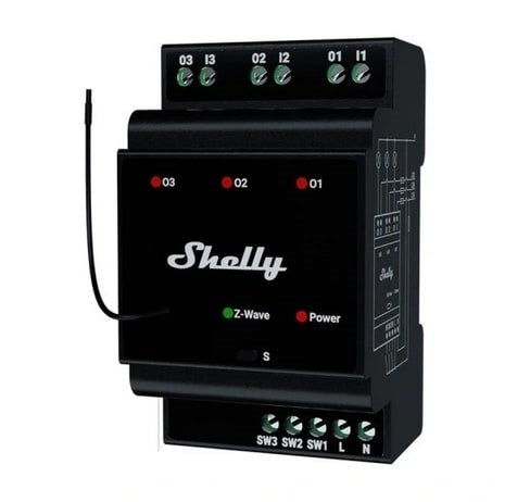 Shelly Qubino Wave Pro 3 3-channel Din Z-wave Bus Relay