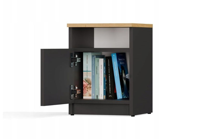GALAX 30/1D BEDSIDE TABLE, ANTHRACITE/ARTISAN