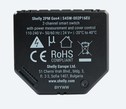 Shelly 2PM Gen4 dual WiFi relay with energy measurement