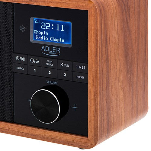 Adler AD 1184 Radio, tragbar, digital, schwarz, Holz