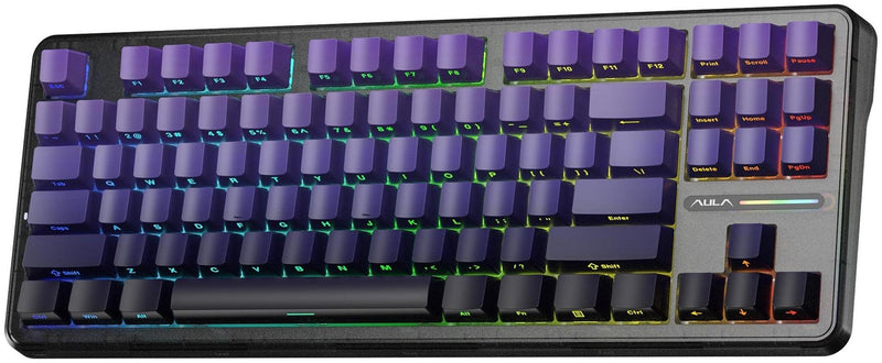 AULA Gasket F87 Pro Keyboard Black Purple GrayWoodV4 RGB
