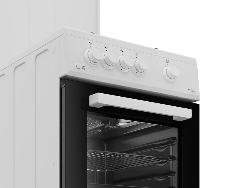 Beko FSG52020FW cooker Freestanding cooker Gas Black, White