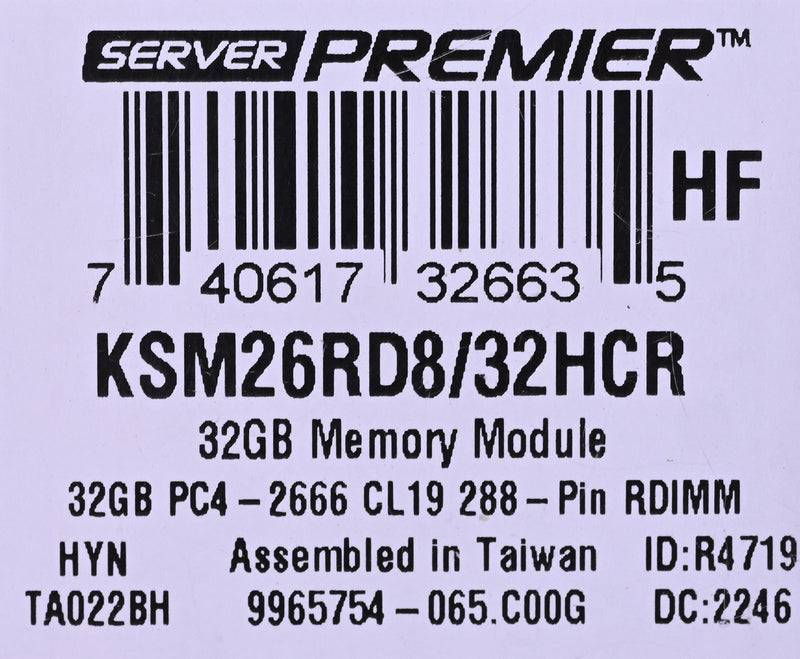 Kingston RDIMM 32GB DDR4 2Rx8 Hynix C Rambus 2666MHz PC4-21300 KSM26RD8/32HCR